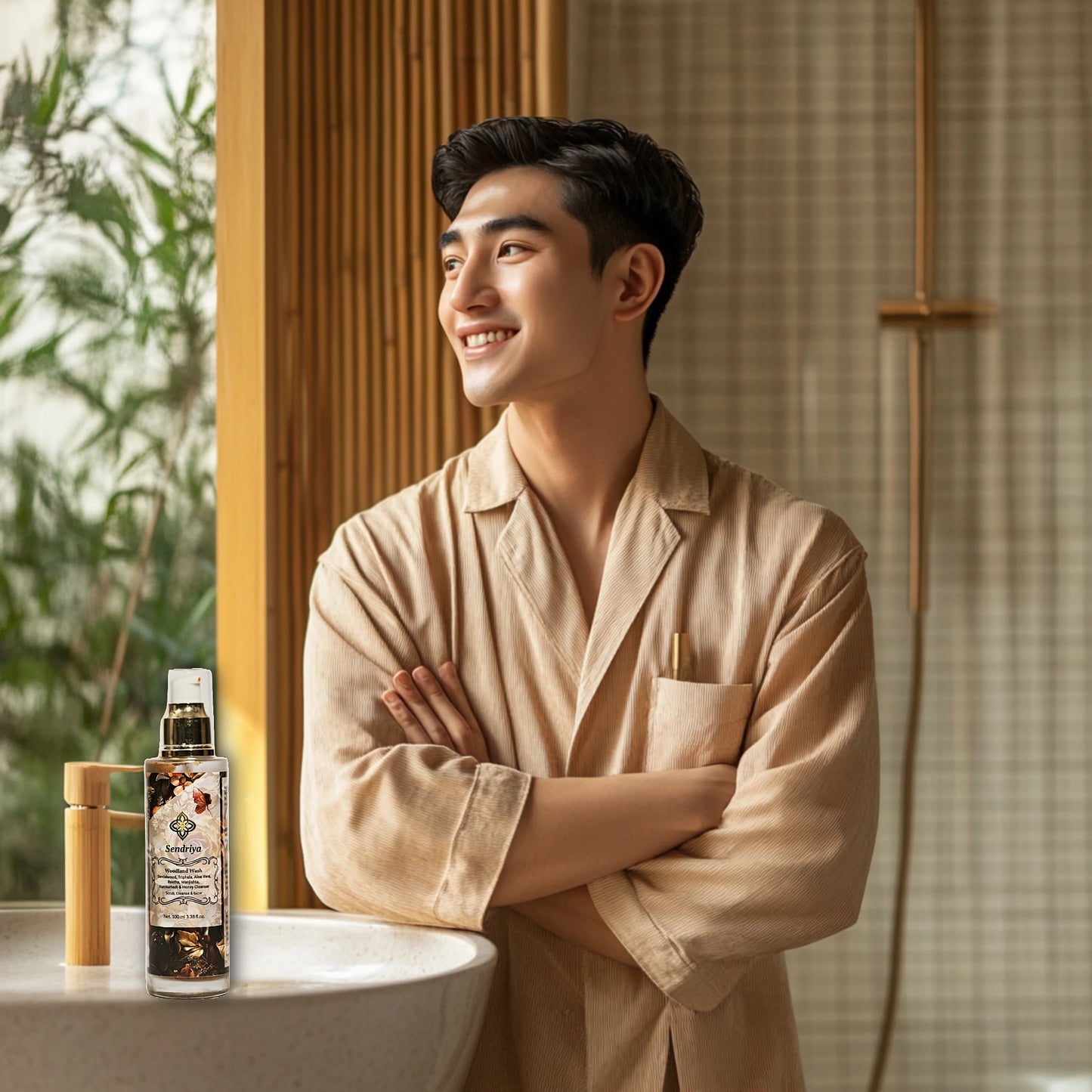 Woodland Wash : Sandalwood, Triphala, Aloe Vera, Reetha, Manjishta, Kumkumadi & Honey cleanser : Scrub, Cleanse & Glow