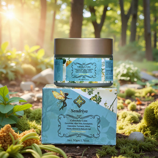 Calendula Calm: Cucumber, Aloe Vera, Eucalyptus, Calendula, Turmeric, Witch Hazel, Almond & Bakuchi Gel: After Shave Balm