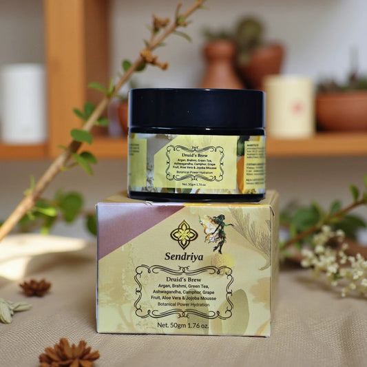 Druid's Brew: Argan, Brahmi, Green Tea, Ashwagandha, Camphor, Grape Fruit, Aloe Vera & Jojoba Mousse: Botanical Power Hydration