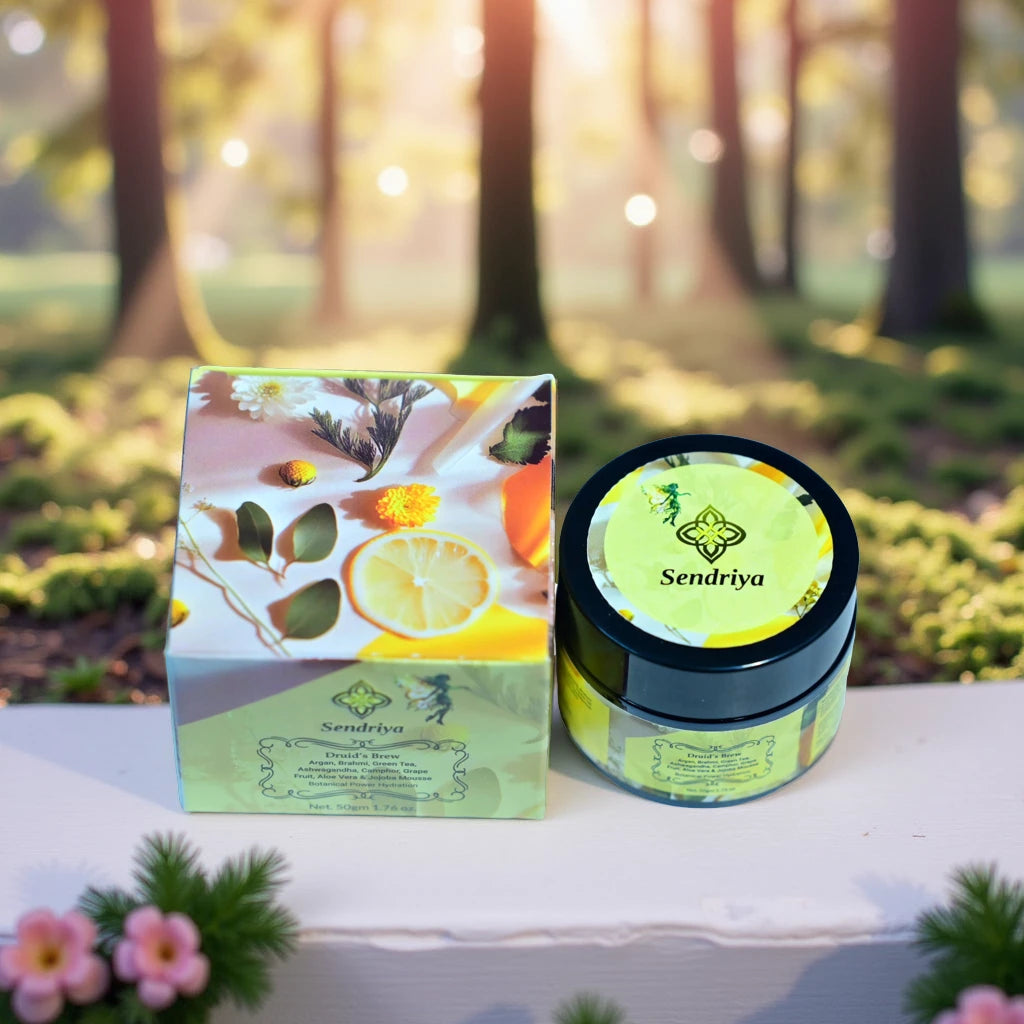 Druid's Brew: Argan, Brahmi, Green Tea, Ashwagandha, Camphor, Grape Fruit, Aloe Vera & Jojoba Mousse: Botanical Power Hydration