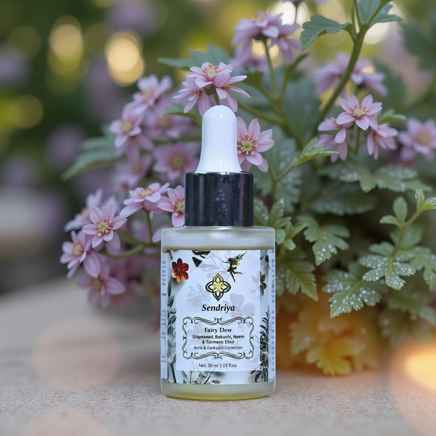 Fairy Dew : Grapeseed, Bakuchi, Neem & Turmeric Elixir : Acne & Darkspot Correction
