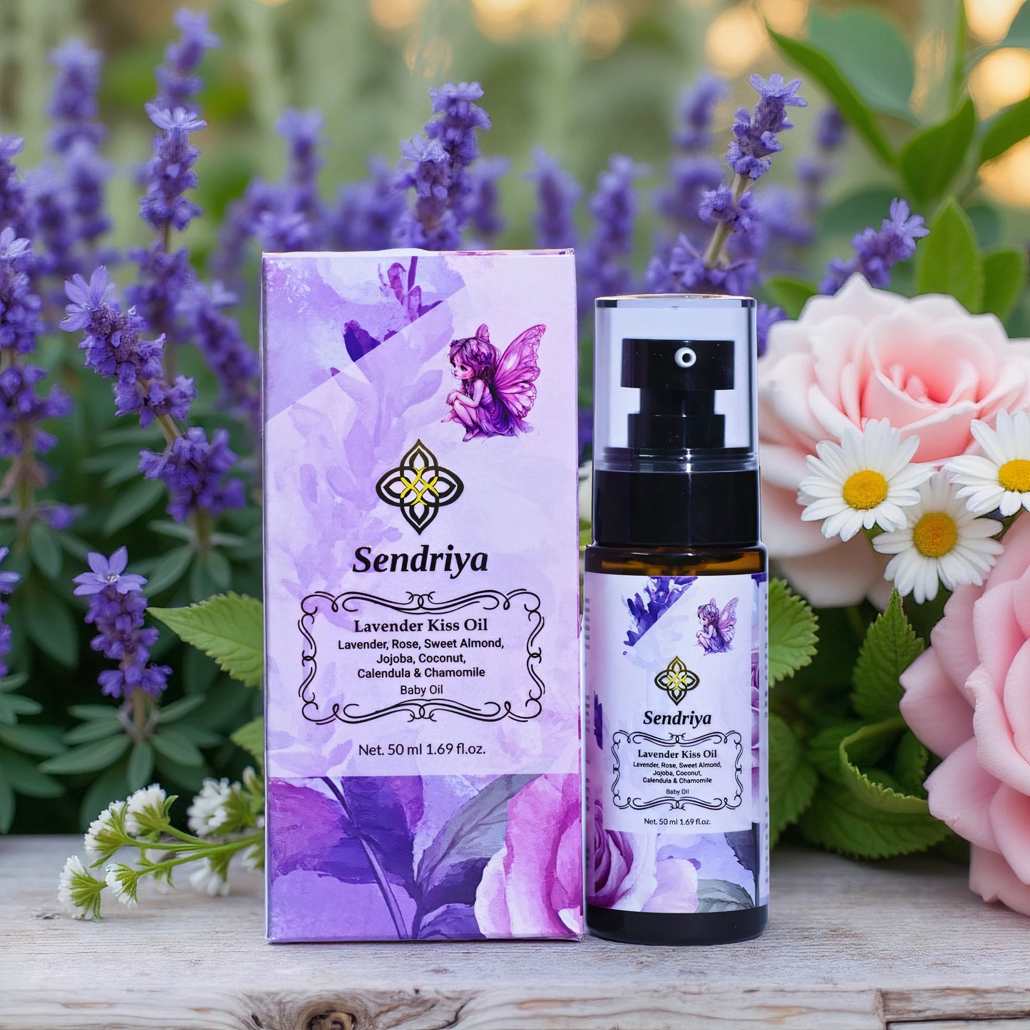 Lavender Kiss: Lavender, Rose, Sweet Almond, Jojoba, Coconut, Calendula & Chamomile: Baby Oil