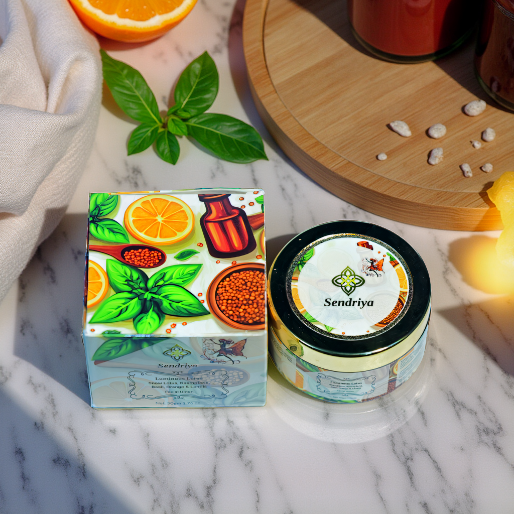 Luminous Lotus: Snow Lotus, Kaempferia, Basil, Orange & Lentils: Facial Ubtan