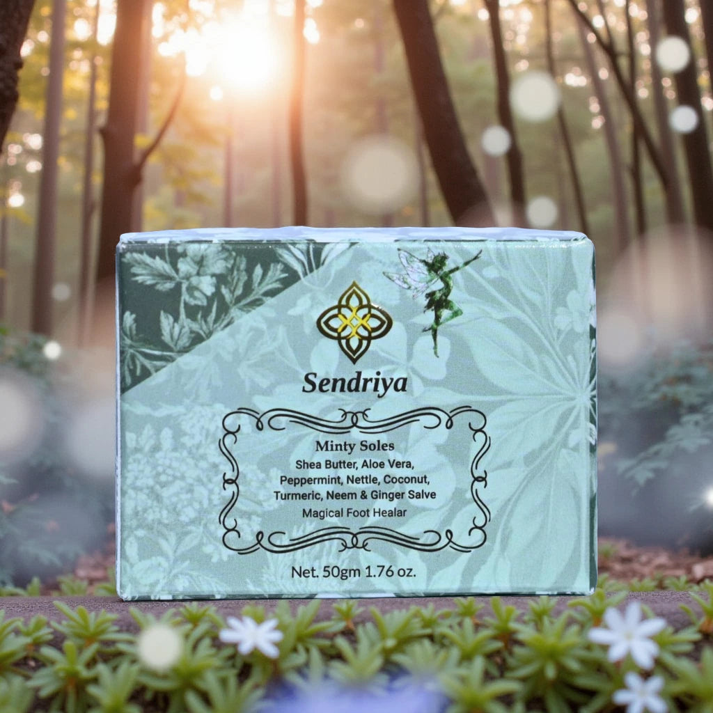 Minty Soles: Shea Butter, Aloe Vera, Peppermint, Nettle, Coconut, Turmeric, Neem & Ginger Salve:  Magical Foot Healer