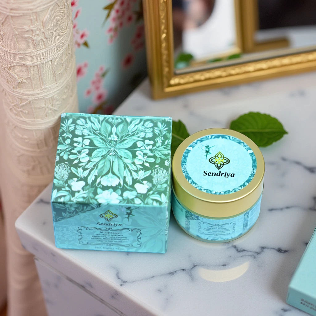 Minty Soles: Shea Butter, Aloe Vera, Peppermint, Nettle, Coconut, Turmeric, Neem & Ginger Salve:  Magical Foot Healer