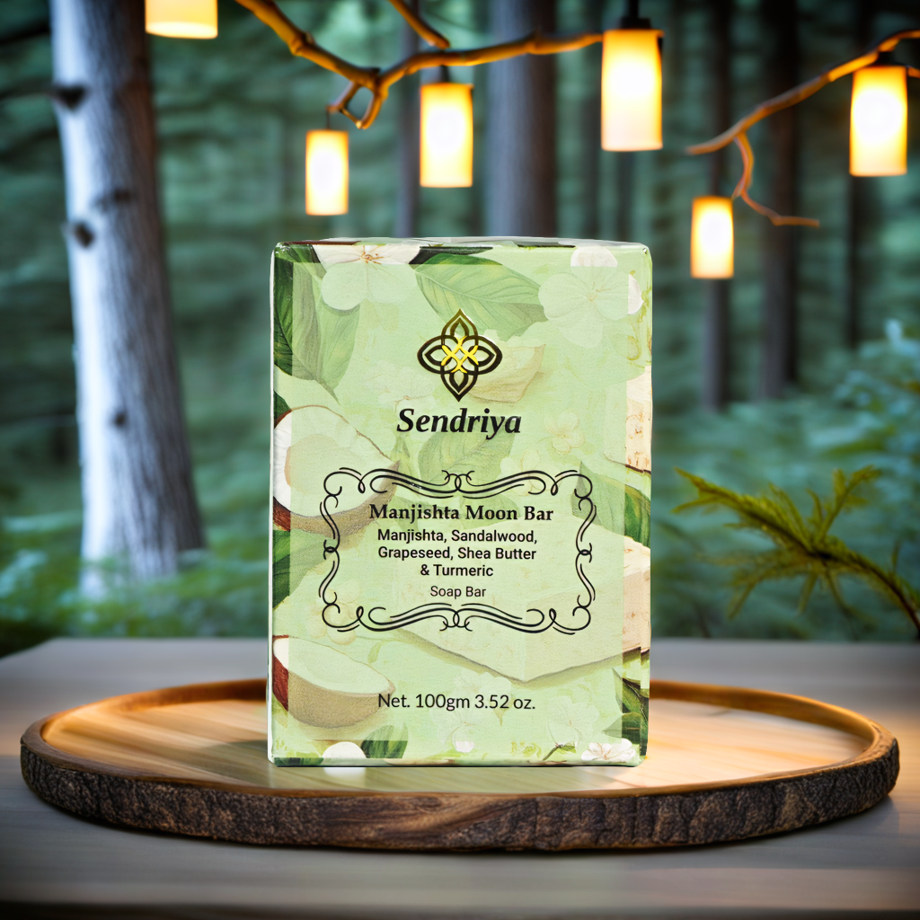 Manjishta Moon Bar: Manjishta, Sandalwood, Grapeseed, Shea Butter, Turmeric: Soap Bar & Scrub