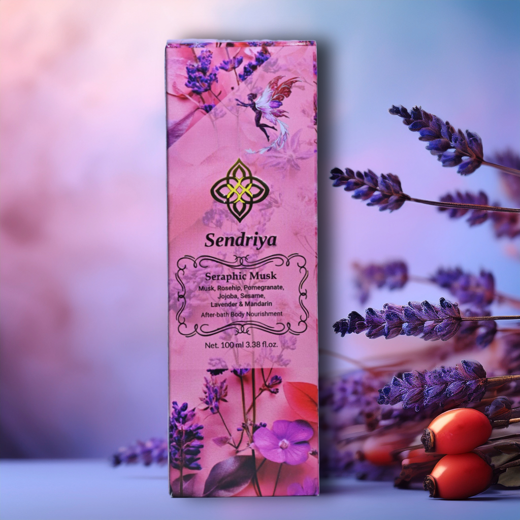 Seraphic Musk: Musk, Rosehip, Pomegranate, Jojoba, Sesame, Lavender & Mandarin: After Bath Nourishment