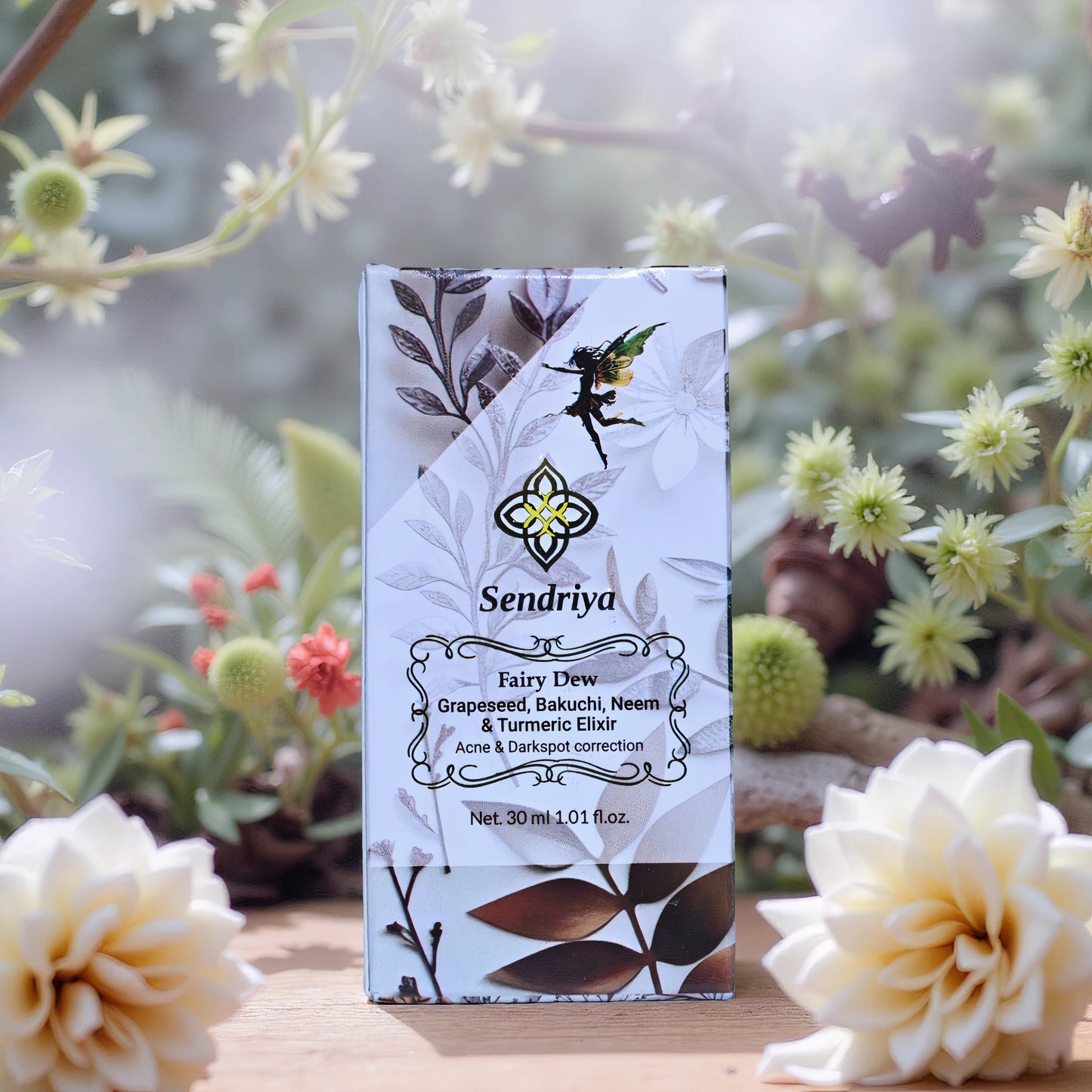 Fairy Dew : Grapeseed, Bakuchi, Neem & Turmeric Elixir : Acne & Darkspot Correction