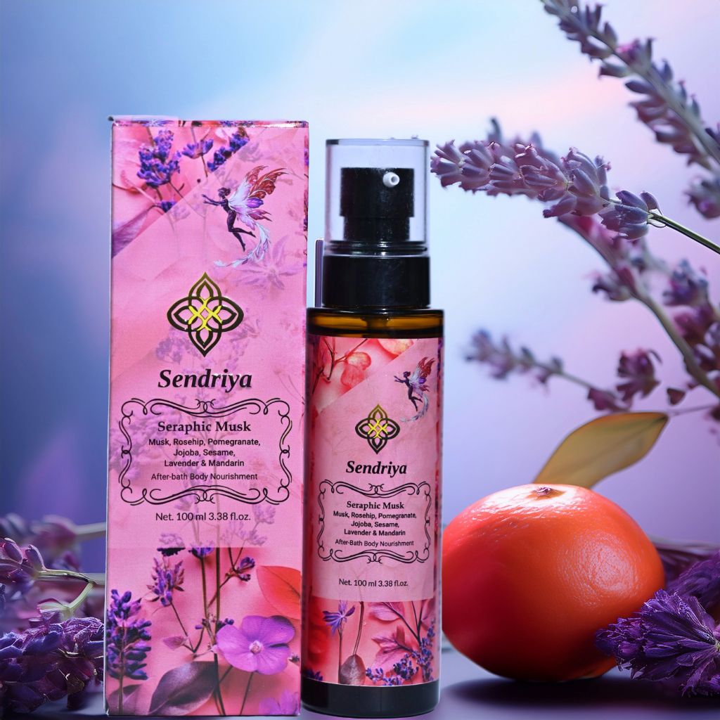 Seraphic Musk: Musk, Rosehip, Pomegranate, Jojoba, Sesame, Lavender & Mandarin: After Bath Nourishment