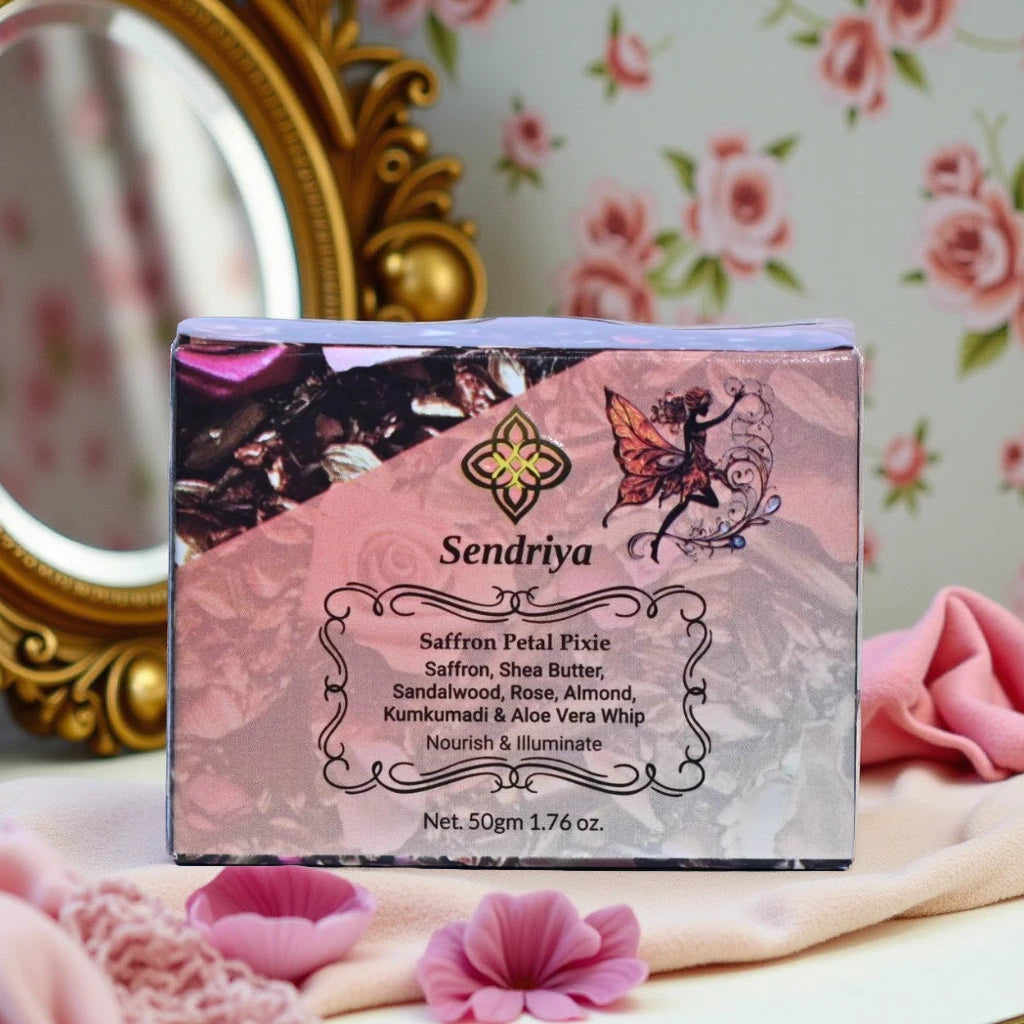 Saffron Petal Pixie : Saffron, Shea Butter, Sandalwood, Rose, Almond, Kumkumadi & Aloe Vera Whip : Nourish & Illuminate