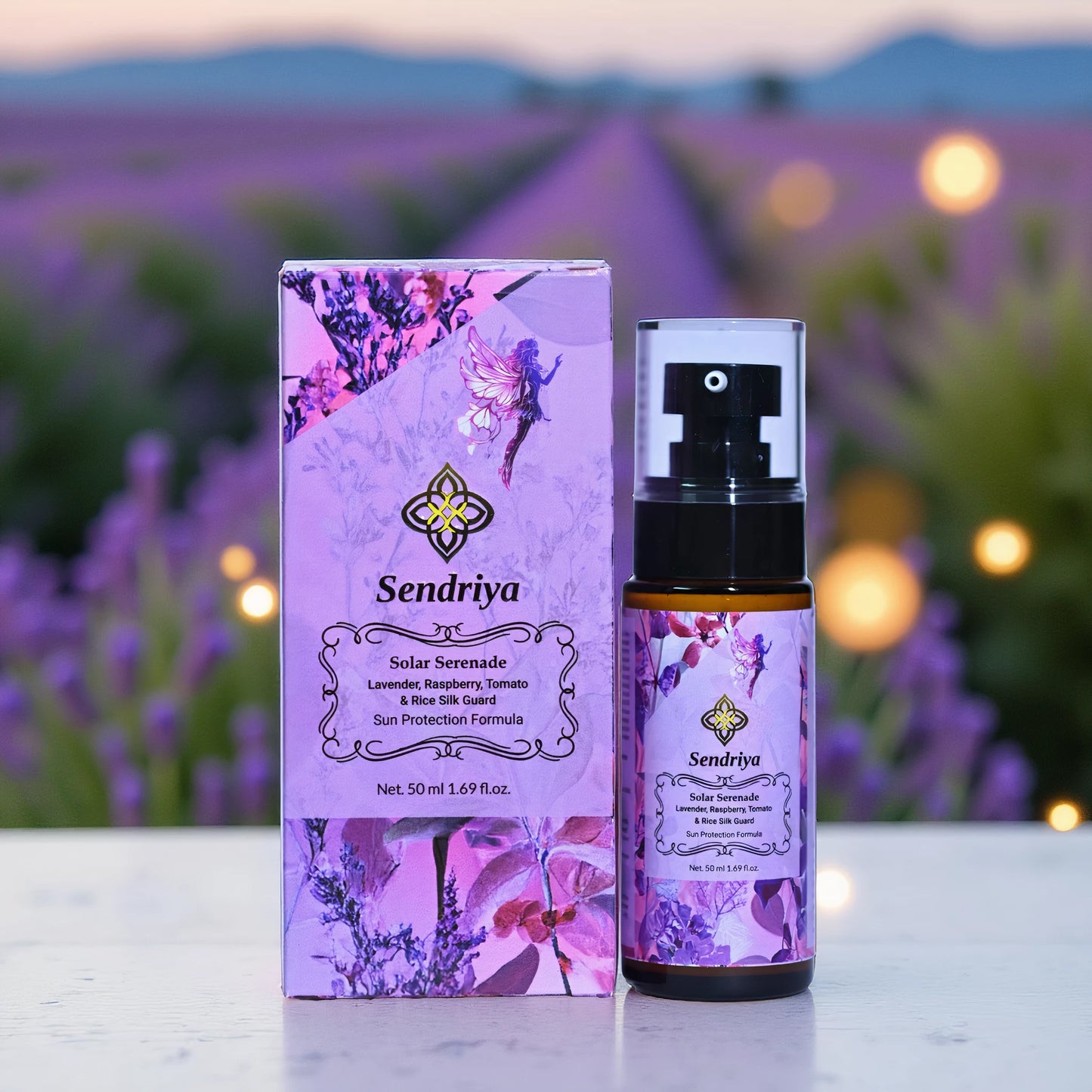 Solar Serenade : Lavender, Raspberry, Tomato & Rice Silk Guard : Sun Protection Formula