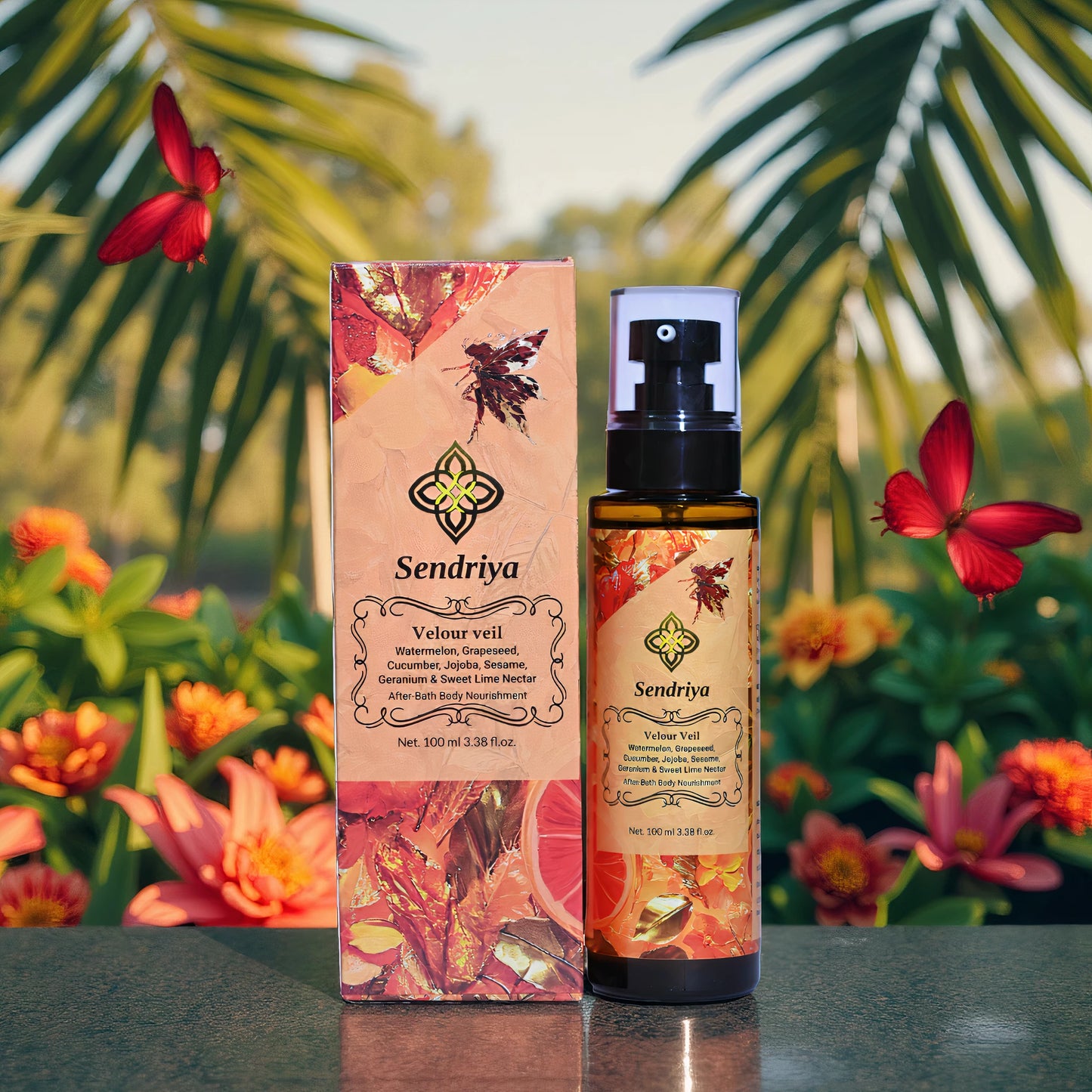 Velour Veil: Watermelon, Grapeseed, Cucumber, Jojoba, Sesame, Geranium & Sweetlime: After Bath Oil