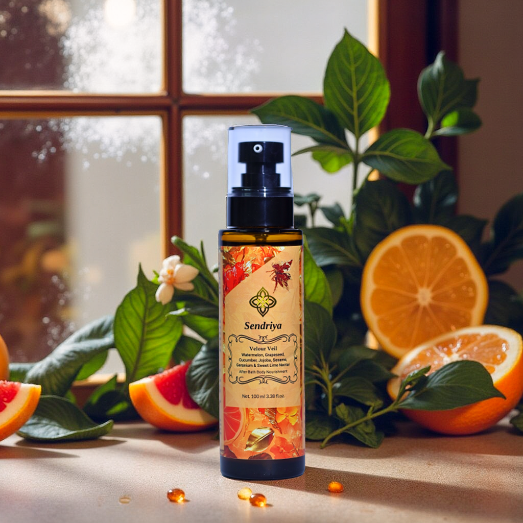 Velour Veil: Watermelon, Grapeseed, Cucumber, Jojoba, Sesame, Geranium & Sweetlime: After Bath Oil